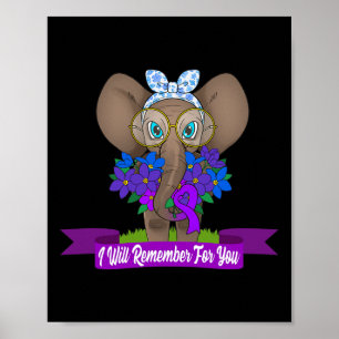 Affiche Eléphant Alzheimer Sensibilisation Cadeau Rib pour
