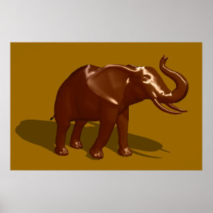 Affiche Eléphant au chocolat