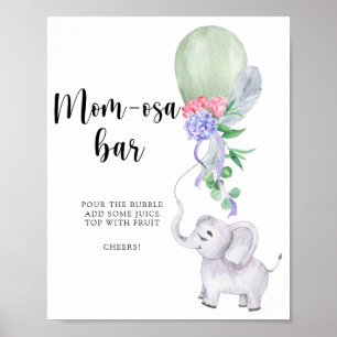 Affiche Éléphant & Ballon \ Bar à mom-osa