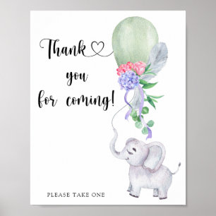 Affiche Éléphant & Ballon \ Merci d'être venu