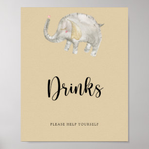 Affiche Elephant Balloon Drinks help yourself