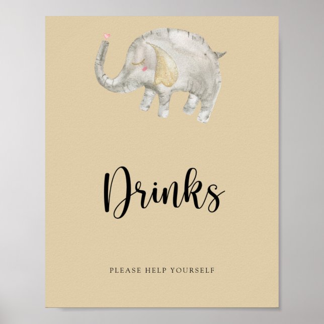 Affiche Elephant Balloon Drinks help yourself (Devant)