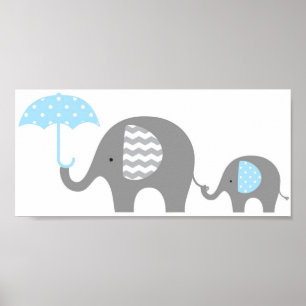 Affiche - Éléphant & bébé
