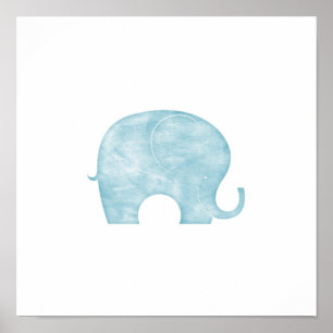 Affiche Eléphant bleu