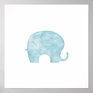 Affiche Eléphant bleu