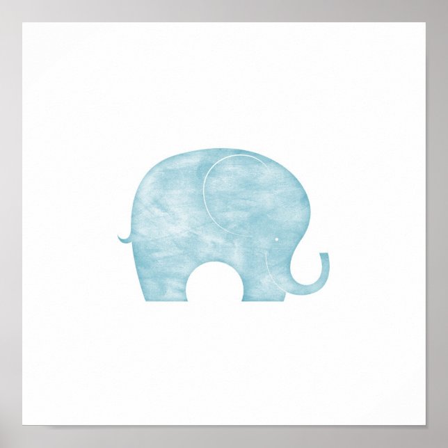 Affiche Eléphant bleu (Devant)