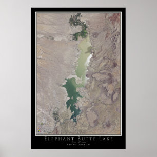 Affiche Elephant Butte Lake Nouveau-Mexique Carte satellit