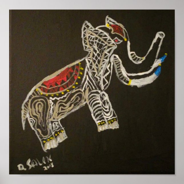 Affiche Eléphant chanceux (Devant)