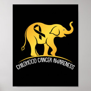 Affiche Elephant Childhood Cancer Awareness Ribbon Warrier
