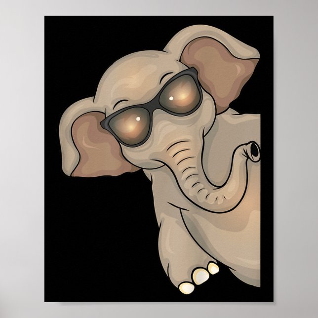 Affiche Eléphant cool Avec Lunettes De Soleil Enfants Elép (Devant)