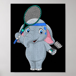 Affiche Éléphant de Badminton
