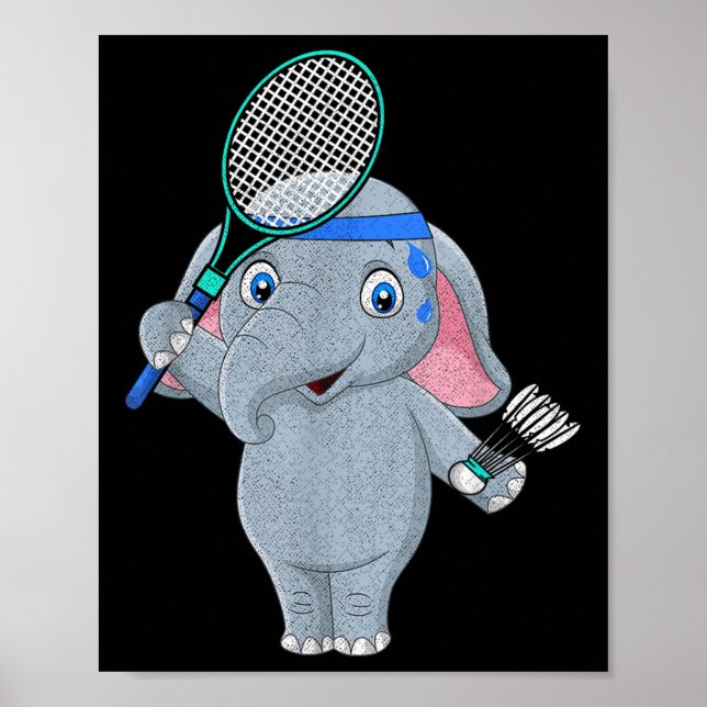 Affiche Éléphant de Badminton (Devant)