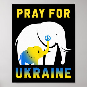 Affiche Éléphant Drapeau Ukraine Vintage Ukrainien Ukraine