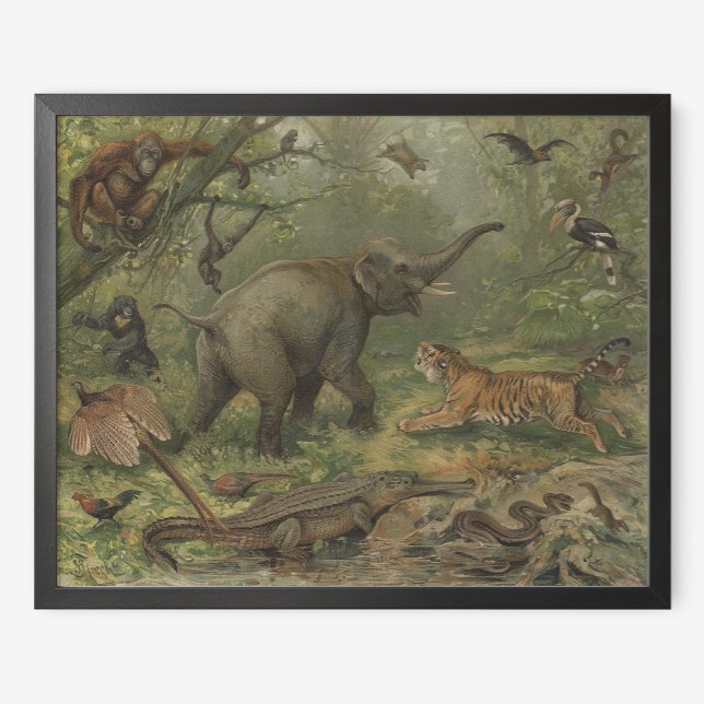 Affiche Elephant et amis animaux (Créateur téléchargé)
