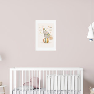Affiche Éléphant fantaisiste sur une balle