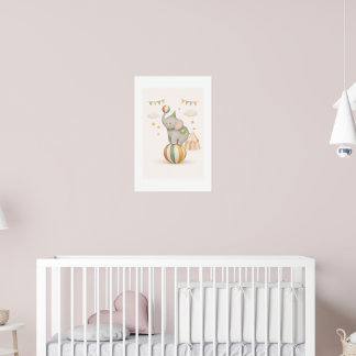 Affiche Éléphant fantaisiste sur une balle