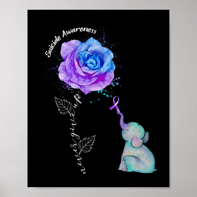 Affiche Eléphant Fleur de sensibilisation à la prévention  (Devant)