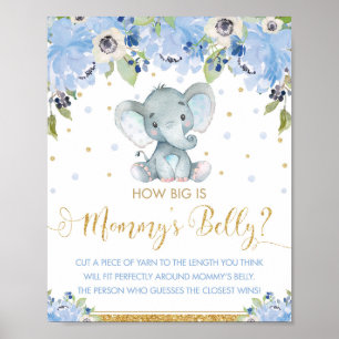 Affiche Éléphant Floral Bleu Quel est la taille du ventre