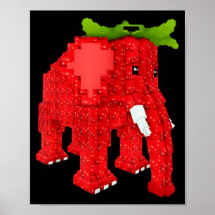 Affiche Éléphant Fraise