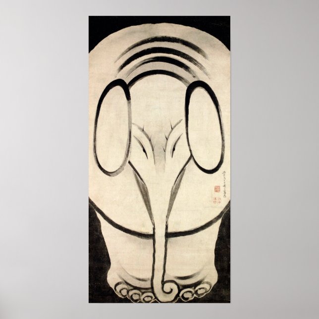 Affiche Eléphant Ito Jakuchu (Devant)