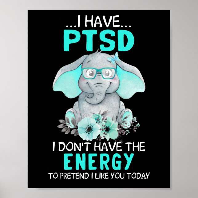 Affiche Elephant J'ai une sensibilisation au SSPT (Devant)