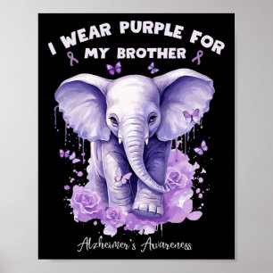 Affiche Éléphant Je Porte Du Violet Pour Mon Frère Heimerh