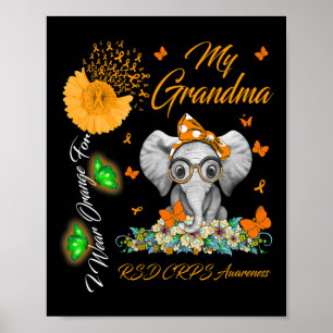 Affiche Éléphant Je Porte Orange Pour Ma Grand-mère Rsd Cr