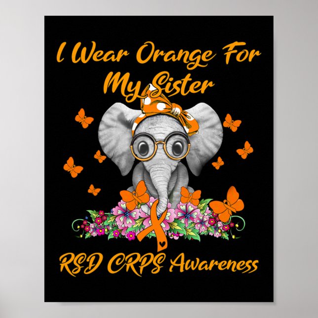 Affiche Elephant Je Porte Orange Pour Mes Soeurs Crps Rsd  (Devant)