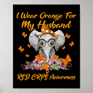Affiche Elephant Je Porte Orange Pour Mon Mari Rsd Crps Aw