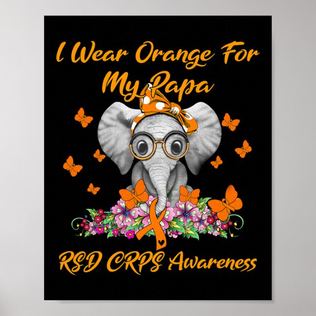 Affiche Elephant Je Porte Orange Pour Mon Papa Rsd Crps La (Devant)