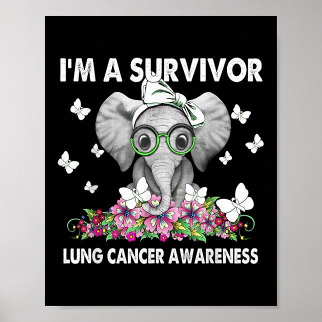 Affiche Elephant Je suis un survivant Sensibilisation au c (Devant)