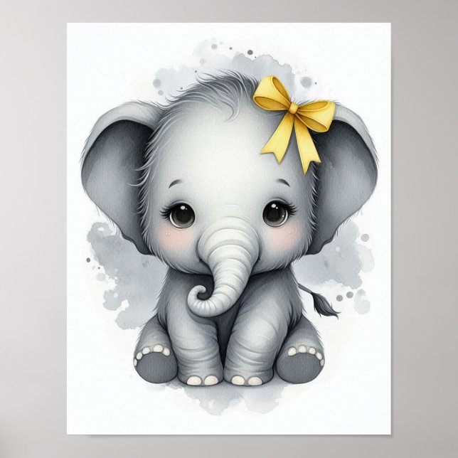 Affiche Elephant Jungle Nursery Wall Art (Devant)