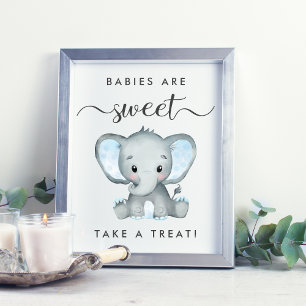Affiche Eléphant mignon Prendre une Traite bébé garçon dou