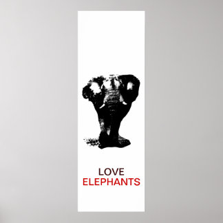 Affiche Eléphant noir et blanc Eléphant Pop Art