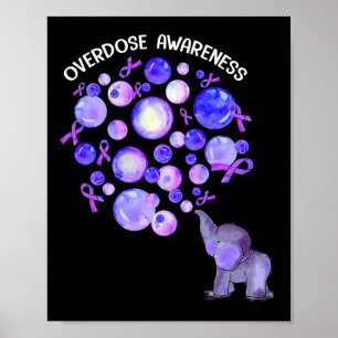 Affiche Eléphant Poussant Des Lons Violets Surdose