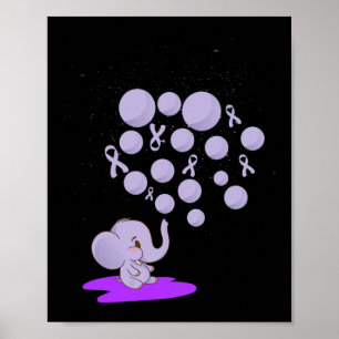 Affiche Eléphant Poussant Des Lons Violets Surdose