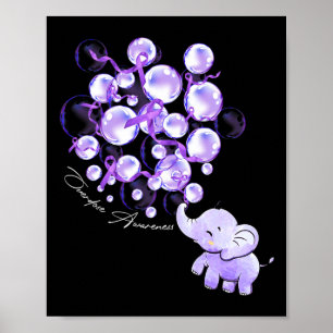 Affiche Eléphant Poussant Des Lons Violets Surdose