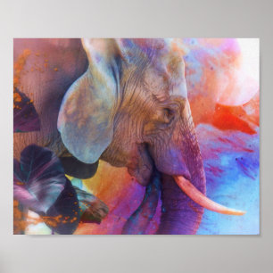 AFFICHE ÉLÉPHANT RAPPELANT LES EAUX SACRÉES