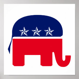 Affiche Éléphant républicain