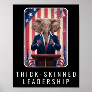 Affiche Éléphant Républicain Dirigeant Amérique Politique