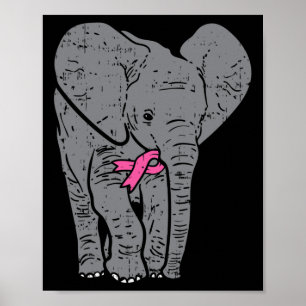 Affiche Elephant rose Ruban Bleu Défenseur de la sensibili