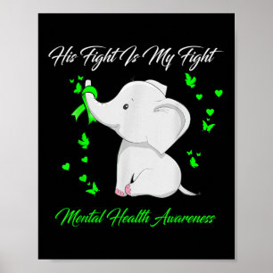 Affiche Elephant Sa Lutte Est Ma Lutte Santé Mentale Conna