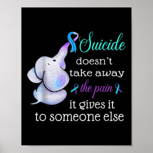 Affiche Éléphant Suicide Douleur Point-virgule Prévention