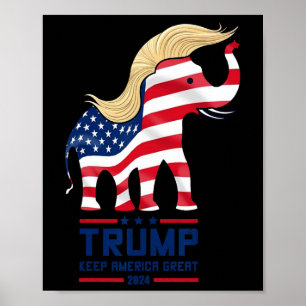 Affiche Éléphant Trump Républicain Garder l'Amérique Grand
