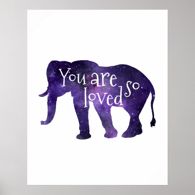 Affiche Elephant Vous Êtes Si Aimé Citation (Devant)