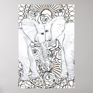 Affiche Éléphants Loyaux