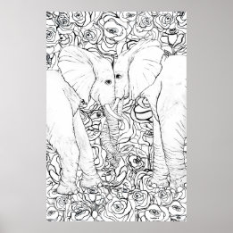 Affiche Éléphants Loyaux