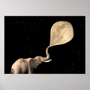 Affiche Elephants Make Full Moon