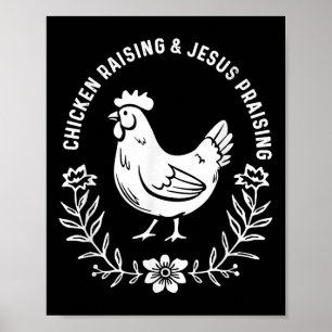 Affiche Élevage De Poulet Et Jésus Louer, Christ Poulet