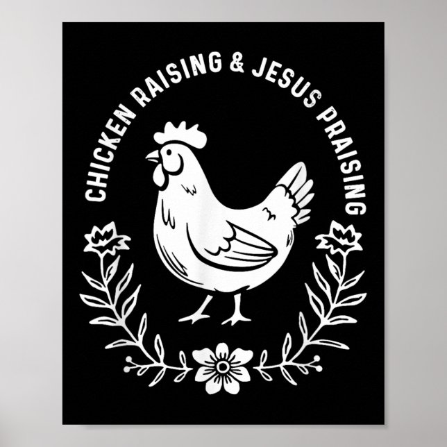 Affiche Élevage De Poulet Et Jésus Louer, Christ Poulet (Devant)